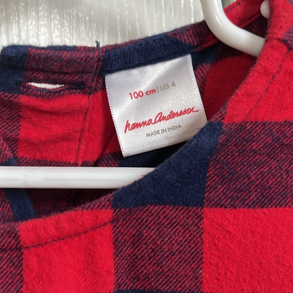Hanna Andersson - Blue & red plaid flannel dress - 4T - Picture 2 of 4